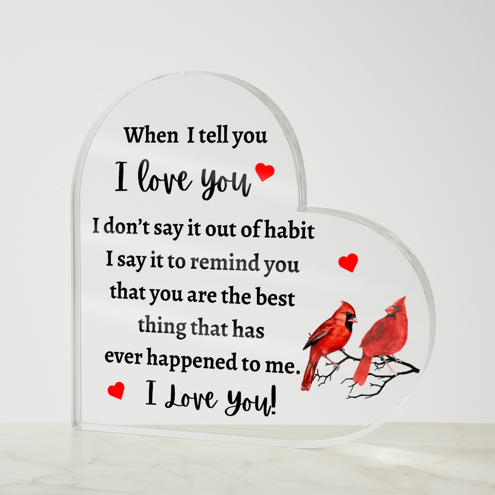 I Love You - Heart Acrylic Plaque