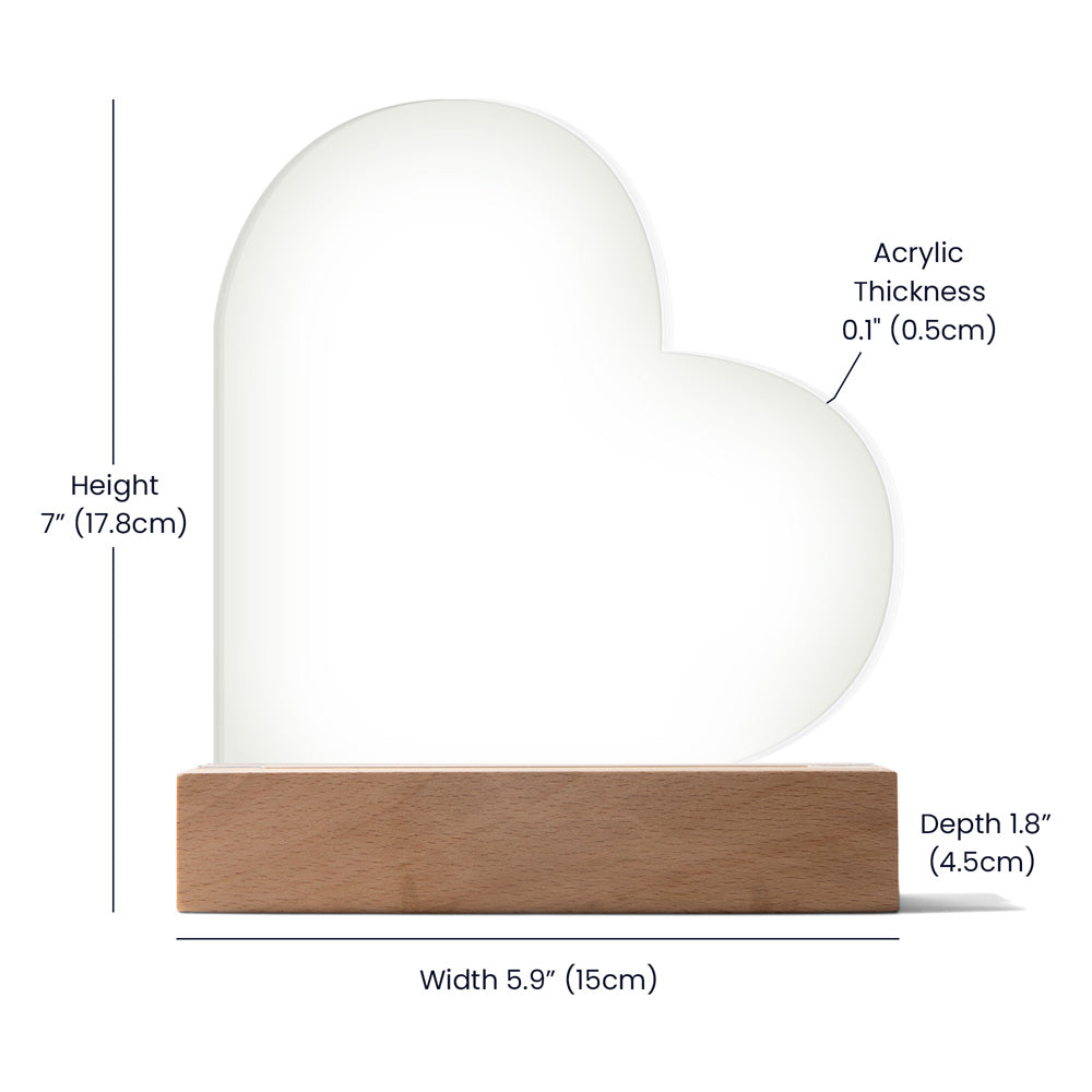 To My Amazing Daughter / Mom - Heart Acrylic Plaque w/LED base