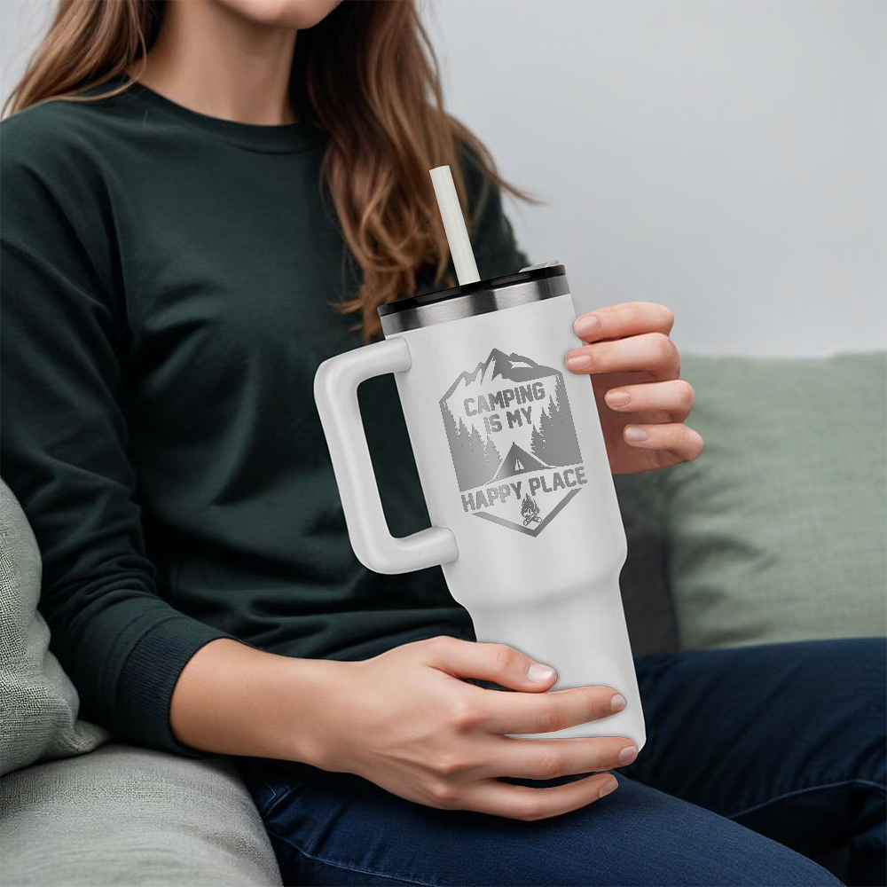 Camping Is My Happy Place - 40oz Tumbler