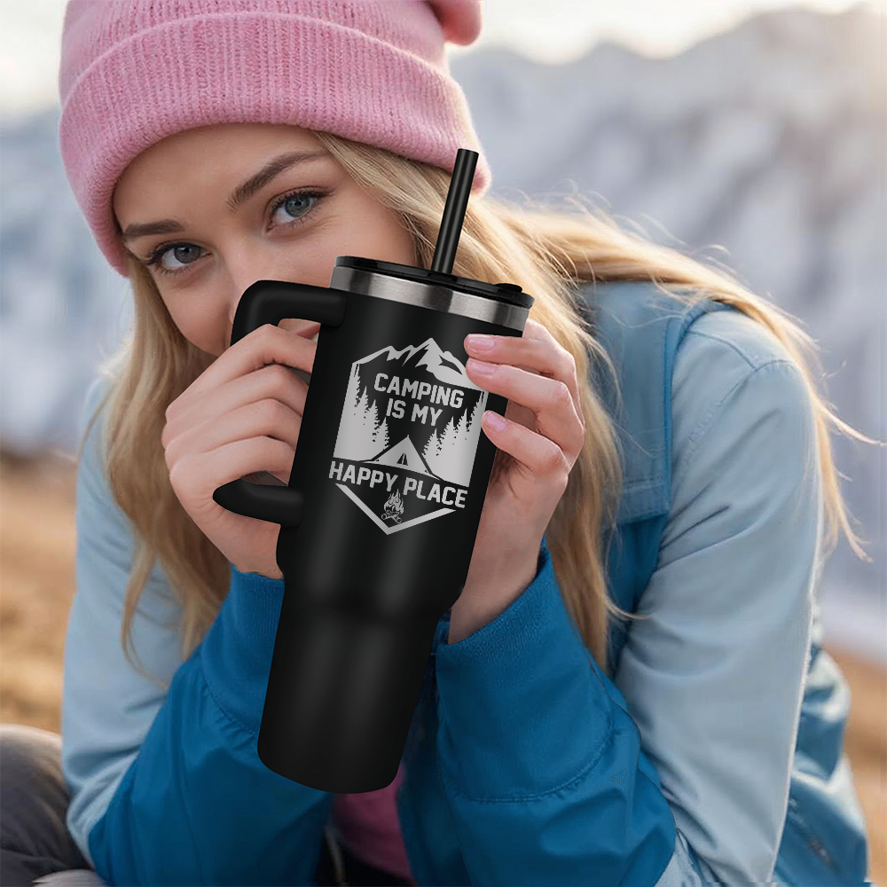Camping Is My Happy Place - 40oz Tumbler