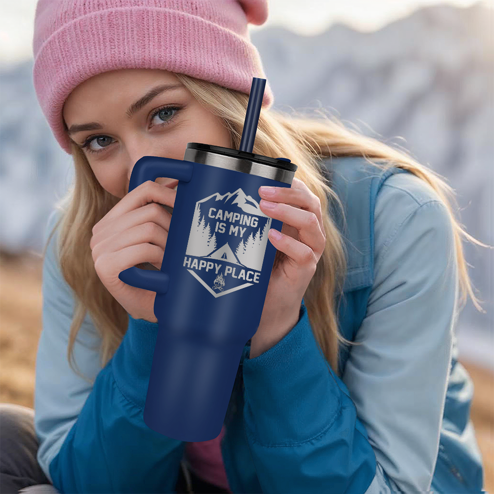 Camping Is My Happy Place - 40oz Tumbler